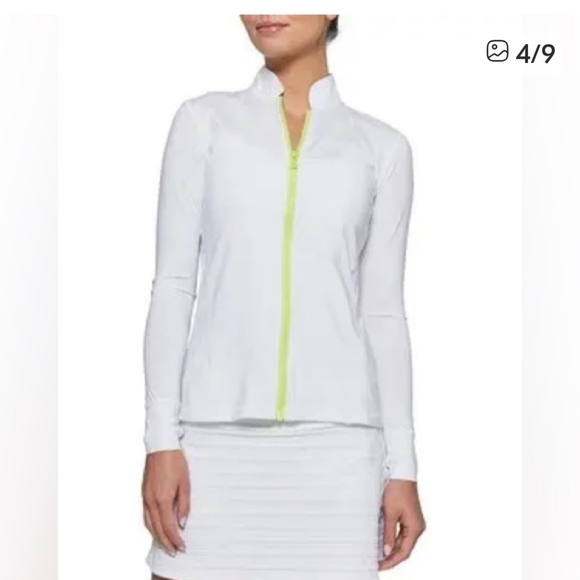 L'ETOILE White Long Sleeve Zip-Up Jacket sz Med Nwt - Picture 1 of 12